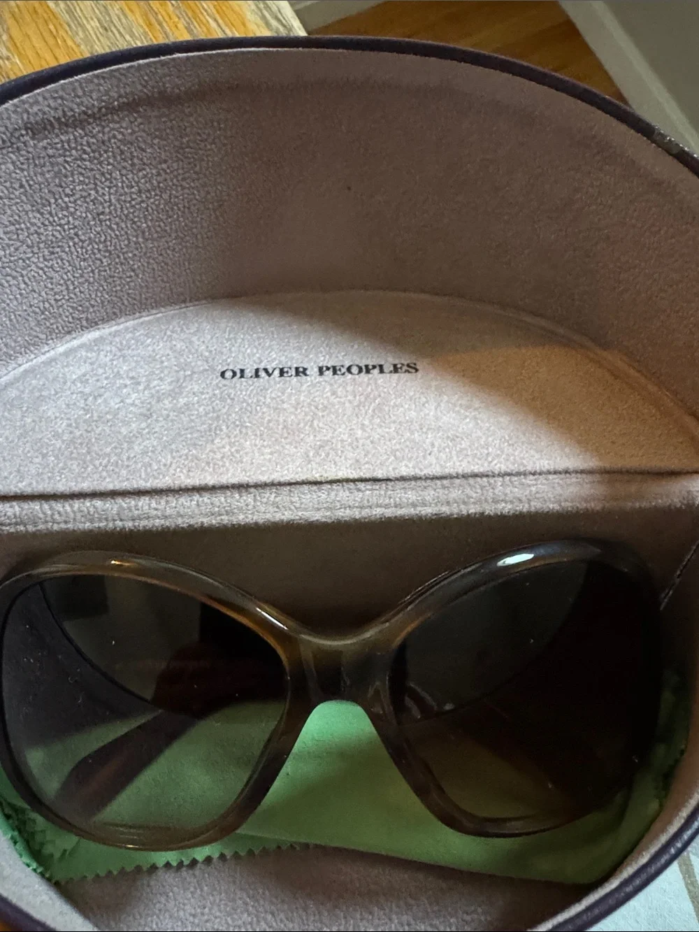 Oliver Peoples Women's Dark Brown Tortoiseshell Oversized Sunglasses